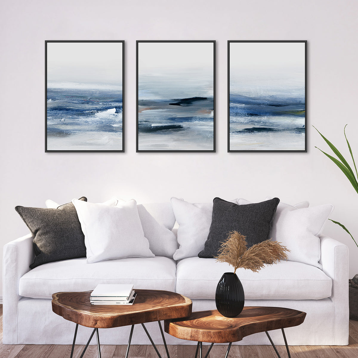 Calm Before the Storm, Abstract Art Trio – Zokis Canvas Art