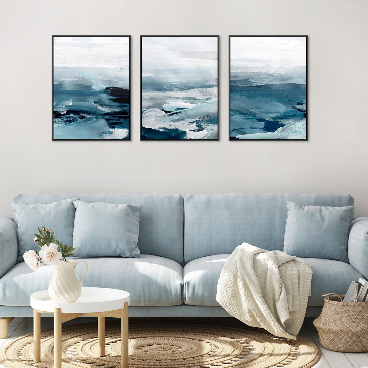 Across The Sea, Abstract Art Trio – Zokis Canvas Art