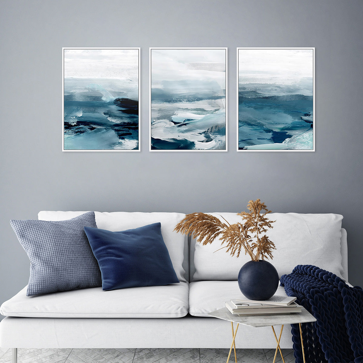 Across The Sea, Abstract Art Trio – Zokis Canvas Art