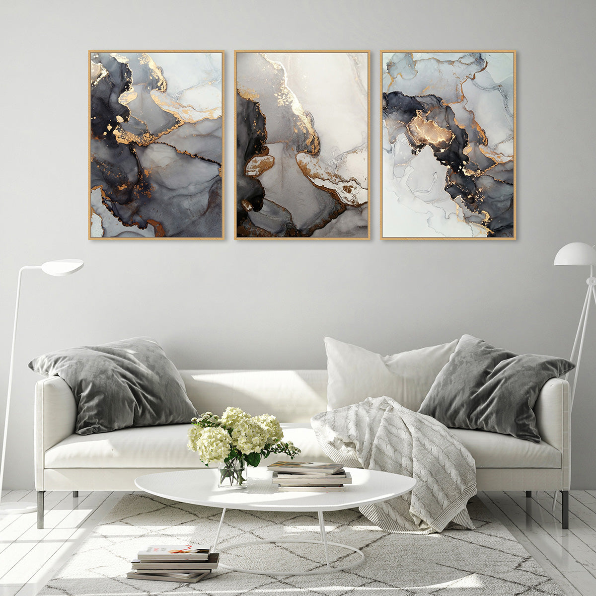 Light On The Water | Abstract Art Trio – Zokis Canvas Art