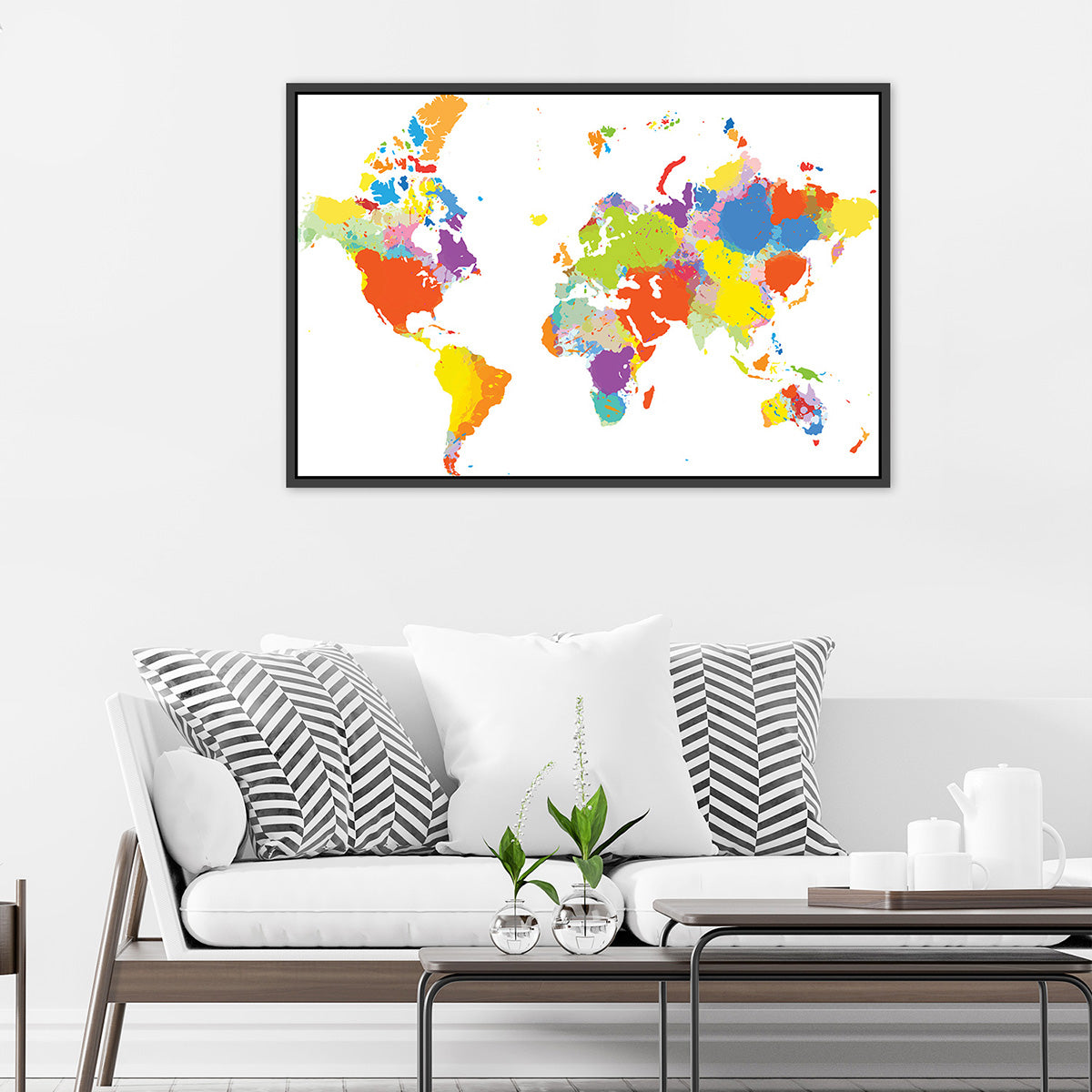 World Diversity, World Colourful Map – Zokis Canvas Art