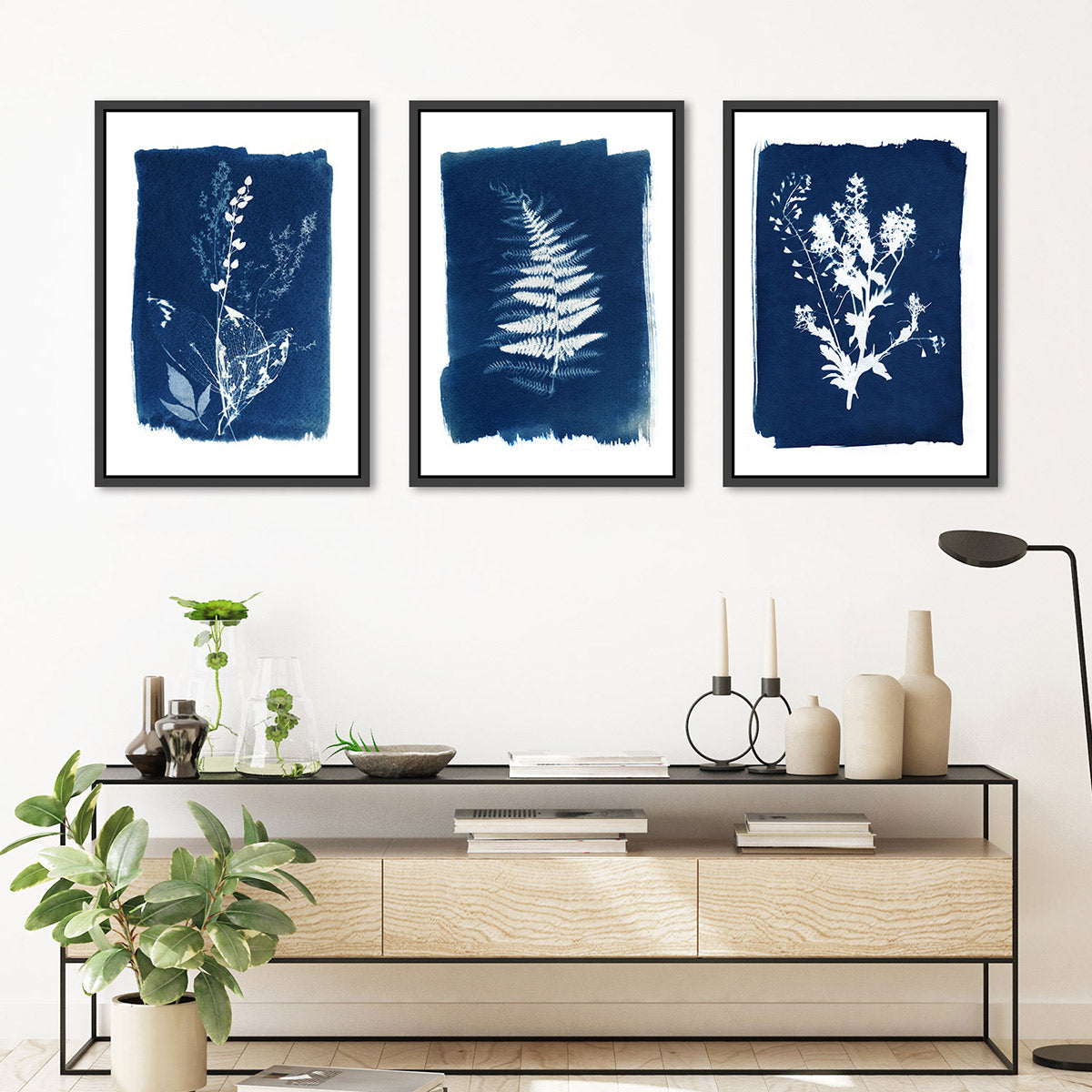 Botanical Silhouettes Trio, Hamptons Style Art – Zokis Canvas Art