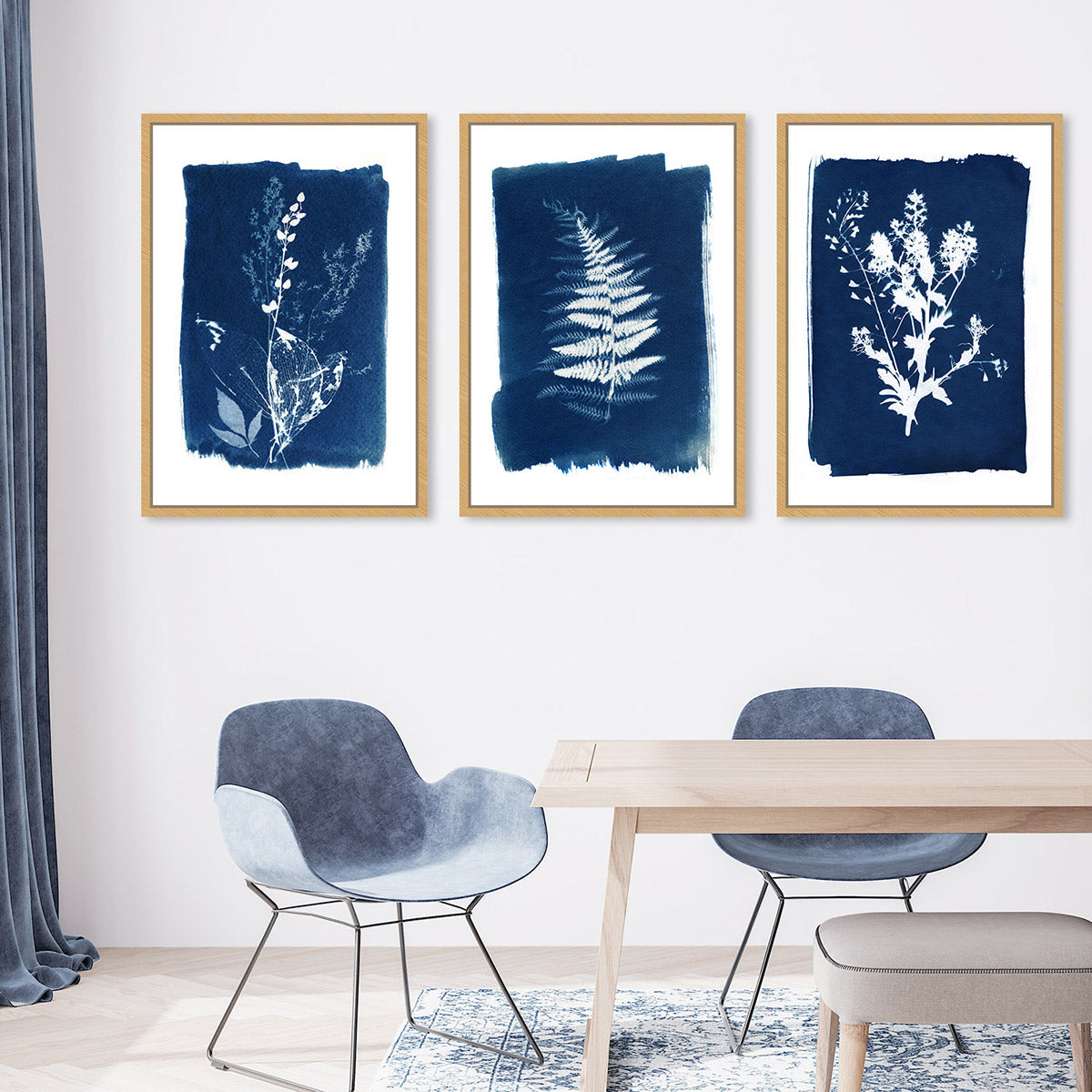 Botanical Silhouettes Trio, Hamptons Style Art – Zokis Canvas Art