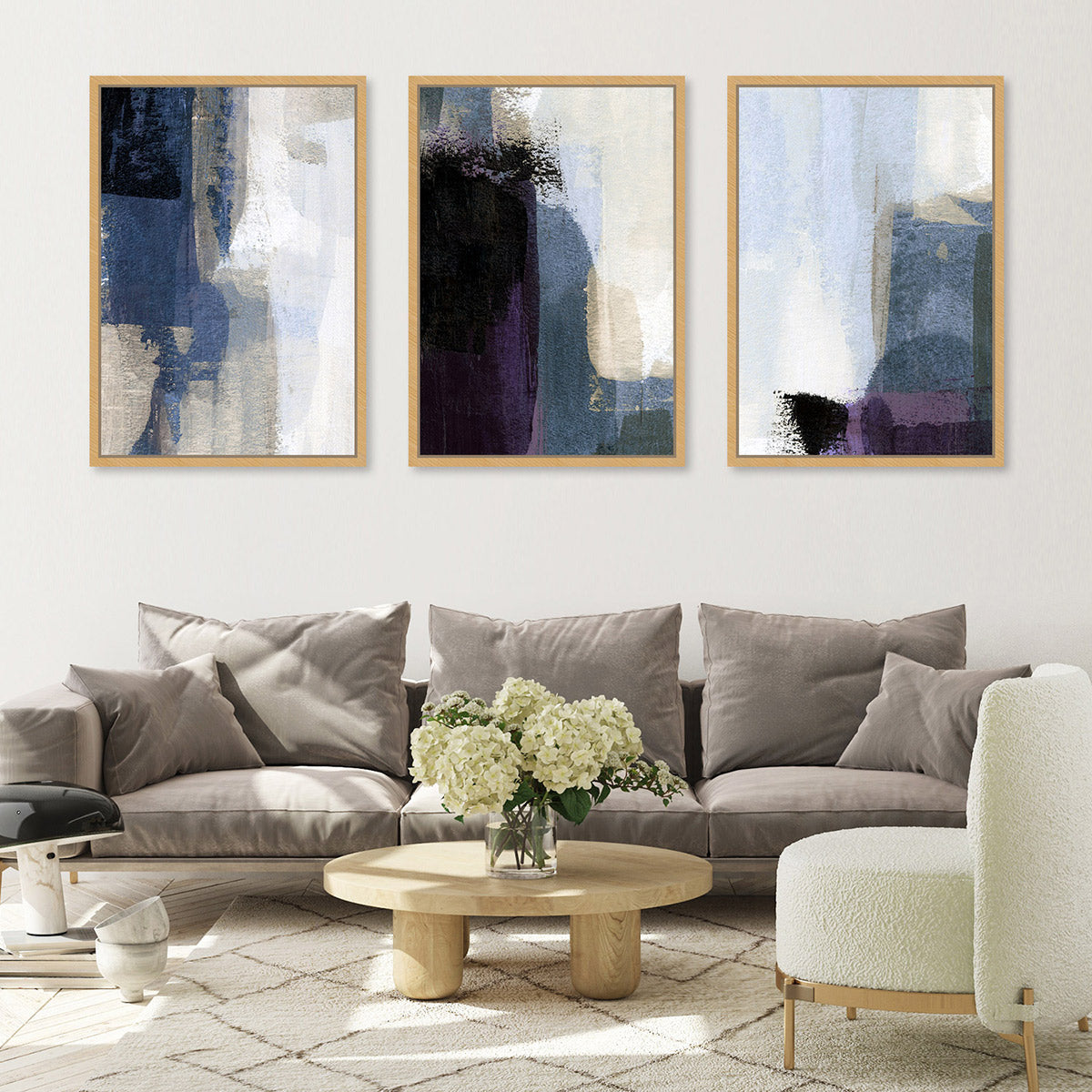 Climbing the Cliffside, Abstract Art Trio – Zokis Canvas Art