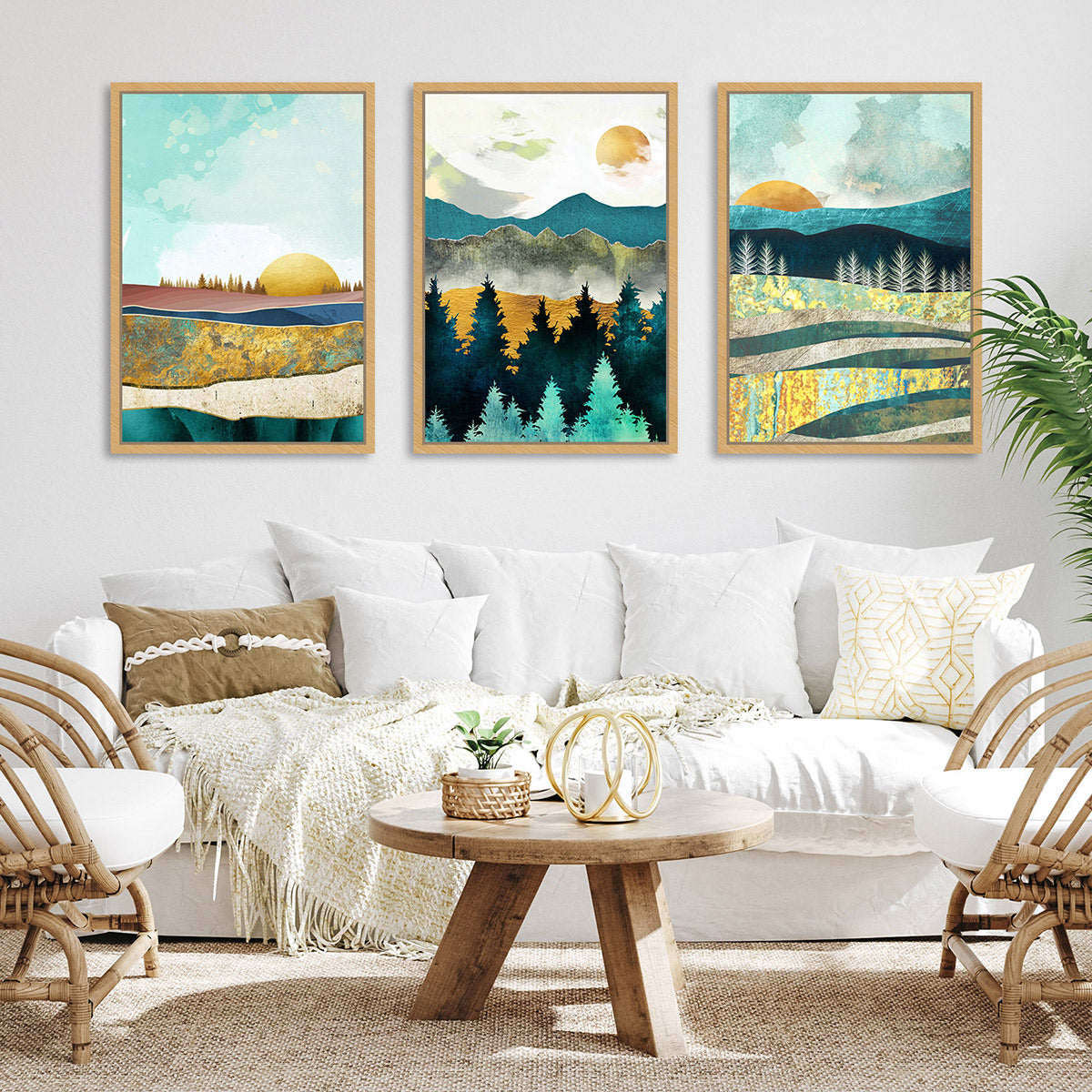 Sunrise Over the Mountains Trio – Zokis Canvas Art